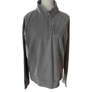 PINK Victoria's Secret Gray Half-Zip Pullover Top